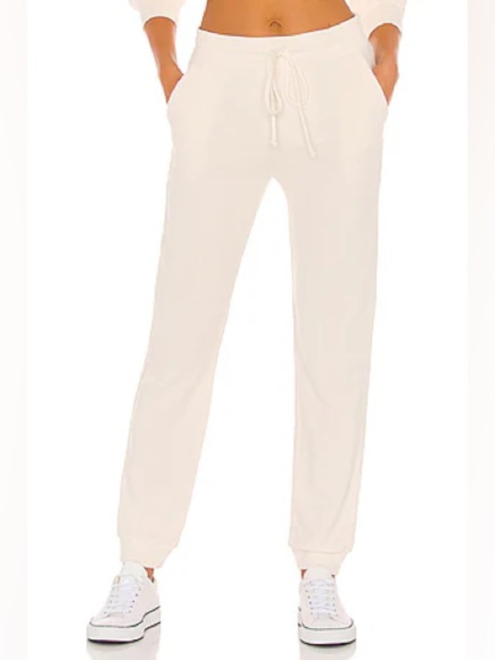 Lanston Ivory Tencel Cotton Cuffed Jogger Pants L NWT